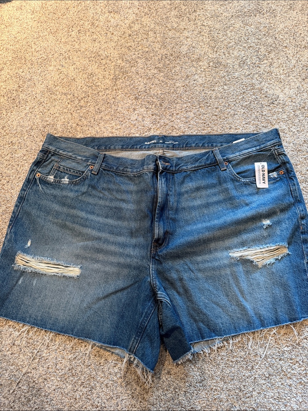 Old Navy Women's Distressed Denim Jean Shorts - Medium Blue